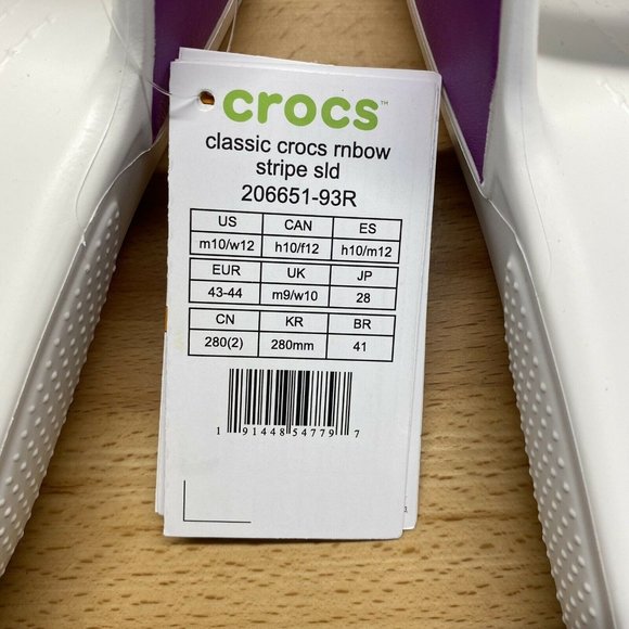Crocs Rainbow Pride Slides Classic Stripe Iconic Comfort Men\'s Size 10 main image 11